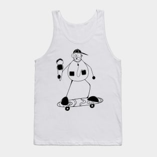 skateboard minimalist line art Tank Top